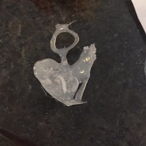 Hot glue heart key chain